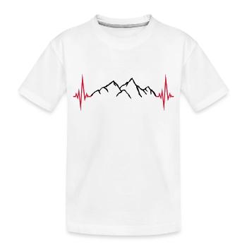 gebirge frequenz puls herzschlag berge ausflug wan - Kinder Premium Bio T-Shirt - Weiß - Vorne