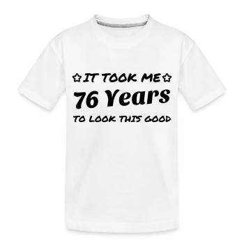 76 / anniversaire / Sport / Fête / soixante seize - T-shirt bio Premium Enfant - blanc - Devant