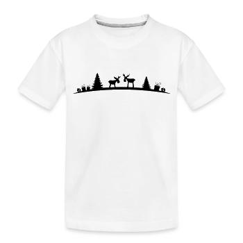 Elche im Wald - Kinder Premium Bio T-Shirt - Weiß - Vorne