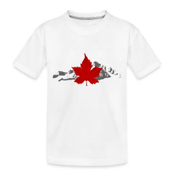 Canada - Maple Leaf & Mountain - Kinder Premium Bio T-Shirt - Weiß - Vorne