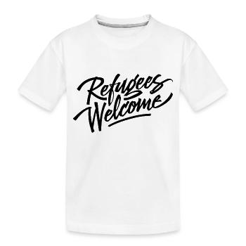 Refugees Welcome - Create safe havens! - Kids' Premium Organic T-Shirt - white - Front