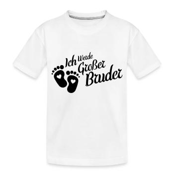 ich werde grosser bruder fussabdruck - Kinder Premium Bio T-Shirt - Weiß - Vorne