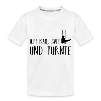 ich kam, sah und turnte - Kinder Premium Bio T-Shirt - Weiß - Vorne