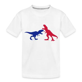 2 feinde kampf kämpfen rennen laufen silhouette sc - Kinder Premium Bio T-Shirt - Weiß - Vorne