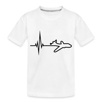 point logo pouls fréquence heartbeat ligne avion a - T-shirt bio Premium Enfant - blanc - Devant