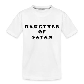 DAUGTHER OF SATAN - Kinder Premium Bio T-Shirt - Weiß - Vorne