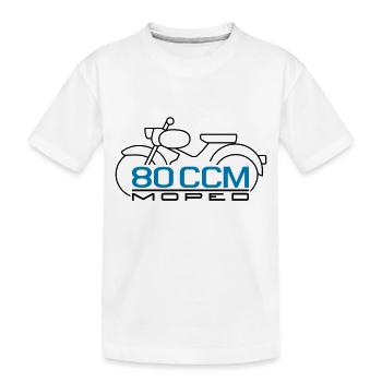 Moped Spatz 80 ccm Emblem - Kinder Premium Bio T-Shirt - Weiß - Vorne