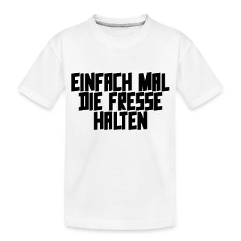 Einfach mal die Fresse halten - Kinder Premium Bio T-Shirt - Weiß - Vorne
