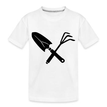 garden tools - Kids' Premium Organic T-Shirt - white - Front
