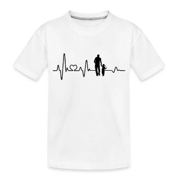 Bester Papa Vater Tochter Hand in Hand Herzschlag - Kinder Premium Bio T-Shirt - Weiß - Vorne