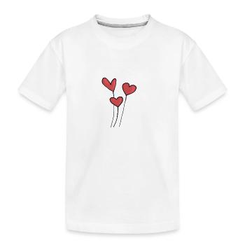 Liebe Baloons, Herz - Kinder Premium Bio T-Shirt - Weiß - Vorne