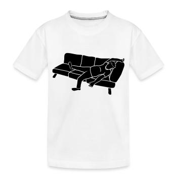 Homme de canapé fatigué - T-shirt bio Premium Enfant - blanc - Devant