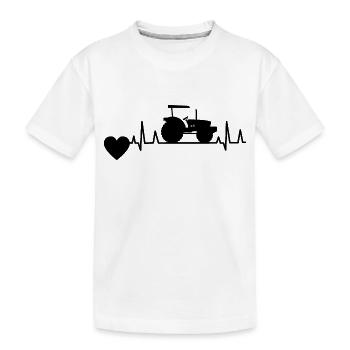 Landwirtschaft Herzschlag Landwirt Bauer Geschenk - Kinder Premium Bio T-Shirt - Weiß - Vorne