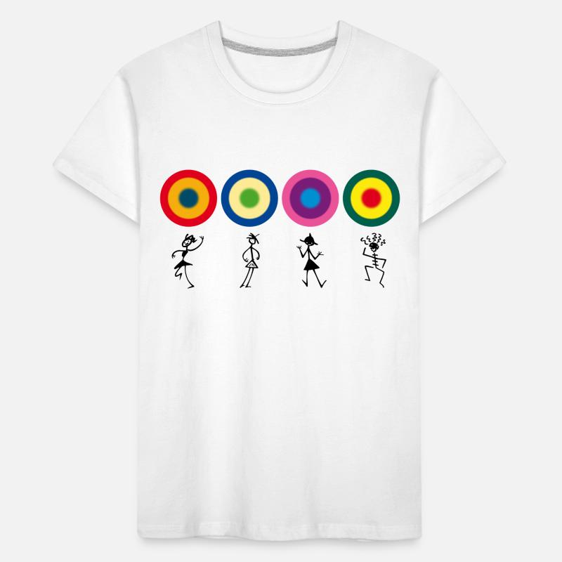 dancing stick figure drawing graffiti cheerful Kids' Premium Organic T-Shirt