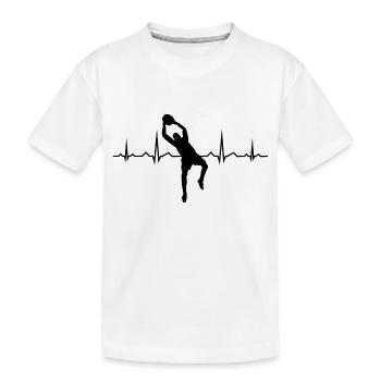 Fußball Torwart Herzschlag Fußballer Fußballspiele - Kinder Premium Bio T-Shirt - Weiß - Vorne