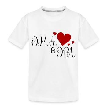 Oma und Opa Herz - Kinder Premium Bio T-Shirt - Weiß - Vorne