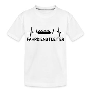 Fahrdienstleiter Zug Eisenbahn Herzschlag - Kinder Premium Bio T-Shirt - Weiß - Vorne