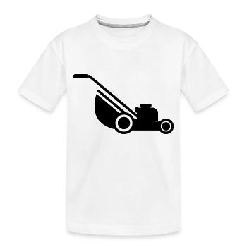 Lawn mower icon symbol - Kids' Premium Organic T-Shirt - white - Front