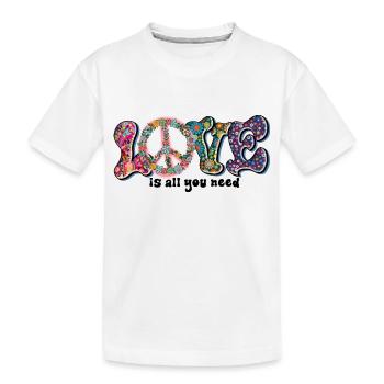 L’amour est tout ce dont vous avez besoin Design / Peacezeichen - T-shirt bio Premium Enfant - blanc - Devant