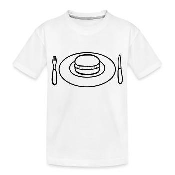 Mittagessen Teller Burger - Kinder Premium Bio T-Shirt - Weiß - Vorne