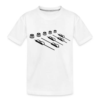 Tonregler Disco Mischpult - Kinder Premium Bio T-Shirt - Weiß - Vorne