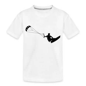 Kite Surfen Jump - Kinder Premium Bio T-Shirt - Weiß - Vorne