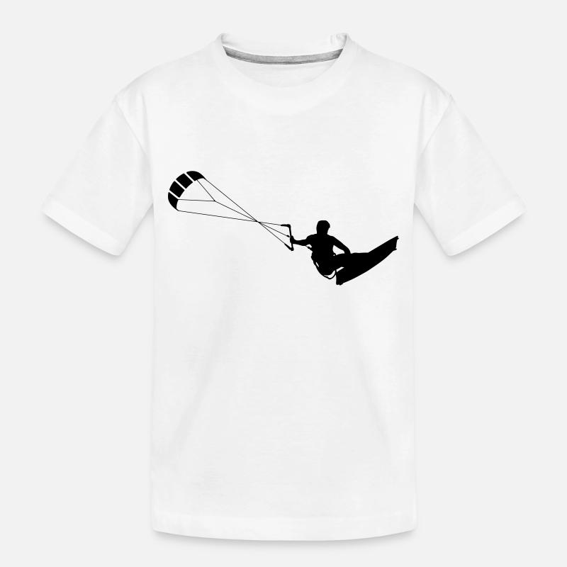 Kite Surfen Jump - Kinder Premium Bio T-Shirt - Weiß