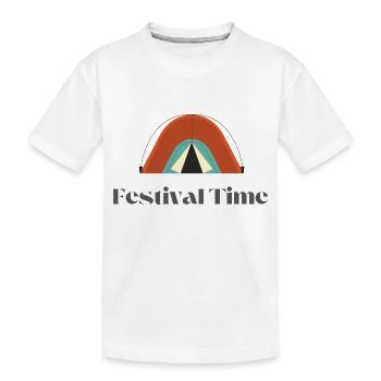Festival Time - Kinder Premium Bio T-Shirt - Weiß - Vorne