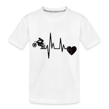 Motocross Cyclomoteur Cadeau Moto MotoCycliste - T-shirt bio Premium Enfant - blanc - Devant