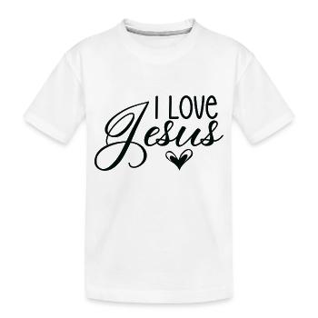 I Love Jesus - Kinder Premium Bio T-Shirt - Weiß - Vorne