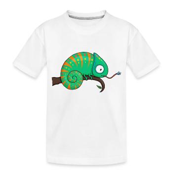 Chameleon Chamäleon - Kinder Premium Bio T-Shirt - Weiß - Vorne