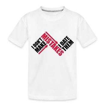 Date Mistakes Quote Logo - Kids' Premium Organic T-Shirt - white - Front