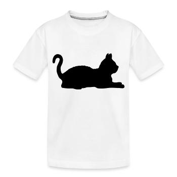 Amour silhouette de chat couché - T-shirt bio Premium Enfant - blanc - Devant
