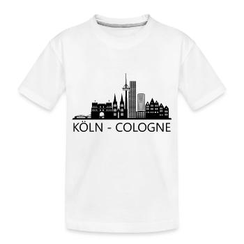Stadt Köln Skyline Cologne City Germany - Kinder Premium Bio T-Shirt - Weiß - Vorne