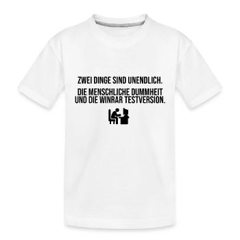 Die WinRAR Testversion - Kinder Premium Bio T-Shirt - Weiß - Vorne