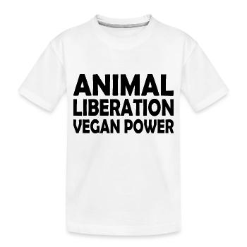 animal liberation Vegan power - Kids' Premium Organic T-Shirt - white - Front