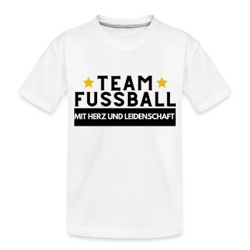 Team Fussball mit Herz und Leidenschaft - Kinder Premium Bio T-Shirt - Weiß - Vorne