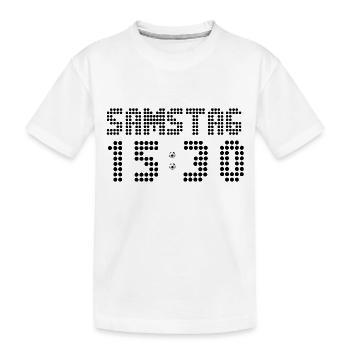 Samstag 15:30 Uhr Fussball Bundesliga - Kinder Premium Bio T-Shirt - Weiß - Vorne