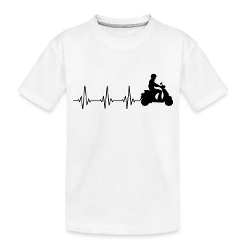 Roller Fahrer Roller Motorrad Herzschlag - Kinder Premium Bio T-Shirt - Weiß - Vorne