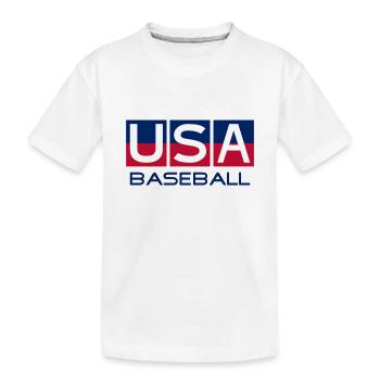 USA Baseball - National Colors - United States - Kinder Premium Bio T-Shirt - Weiß - Vorne