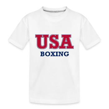 BOXE USA - Couleurs nationales - États-Unis - T-shirt bio Premium Enfant - blanc - Devant