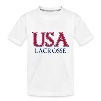 USA Lacrosse - National Colors - United States - Kinder Premium Bio T-Shirt - Weiß - Vorne