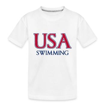 USA Natation - Couleurs Nationales - États-Unis - T-shirt bio Premium Enfant - blanc - Devant