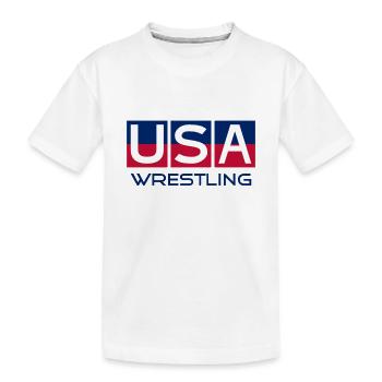 USA Wrestling - National Colors - États-Unis - T-shirt bio Premium Enfant - blanc - Devant