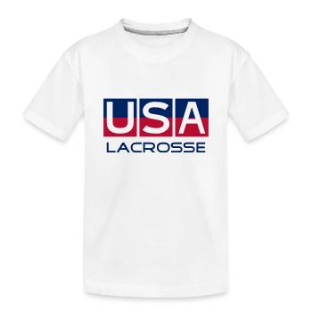 USA Lacrosse - National Colors - United States - Kinder Premium Bio T-Shirt - Weiß - Vorne