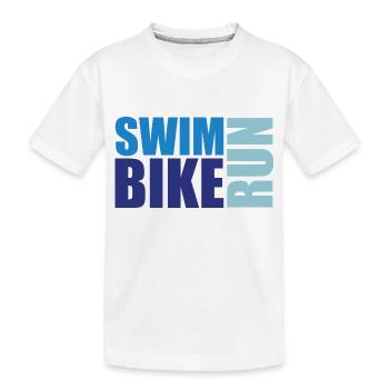 Triathlon Swimming Running Cycling Sport - Kids' Premium Organic T-Shirt - white - Front