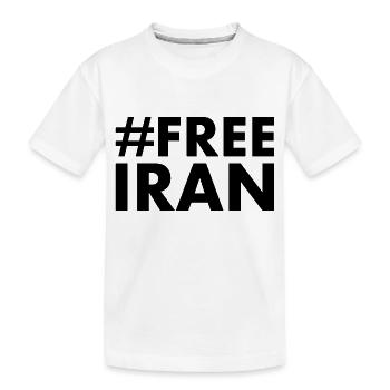Free iran - Kinder Premium Bio T-Shirt - Weiß - Vorne