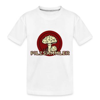 Pilzsammler - Kinder Premium Bio T-Shirt - Weiß - Vorne
