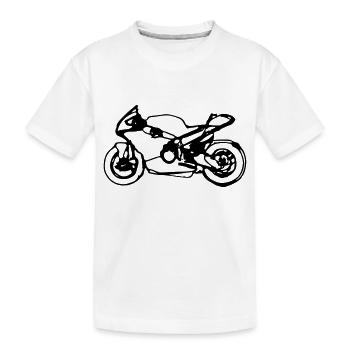 Motorradfahrer Vektor mit Motorrad Geschenkidee - Kinder Premium Bio T-Shirt - Weiß - Vorne