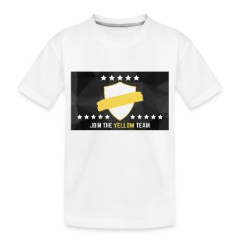 JOIN THE YELLOW TEAM - Kinder Premium Bio T-Shirt - Weiß - Vorne